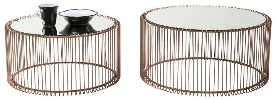 Кръгли масички за кафе в комплект 2 бр. в меден цвят ø 69,5 cm Wire Big – Kare Design