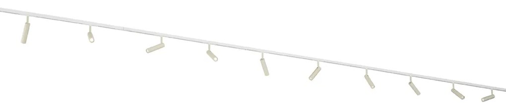 Модерна релсова система за осветление с 10 прожектора бежови и бели 1-фазов - Slimline Uzzy