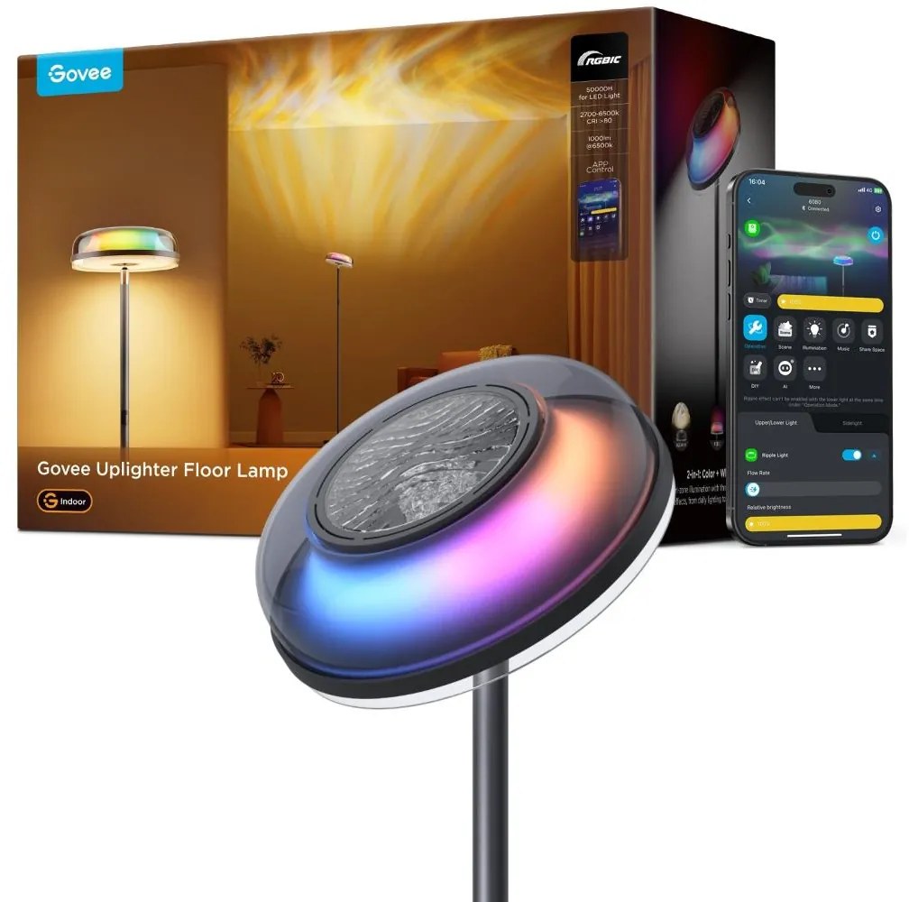 Govee-LED RGBICWW Димируема подова лампа UPLIGHTER MATTER LED/24W/230V Wi‑Fi