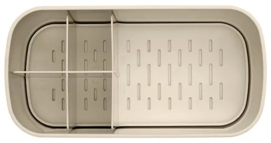 Кутия за аксесоари за баня Brabantia ReNew 1006270, Устойчива на корозия, Вътрешен разделител, Противоплъзгаща основа, Бежов