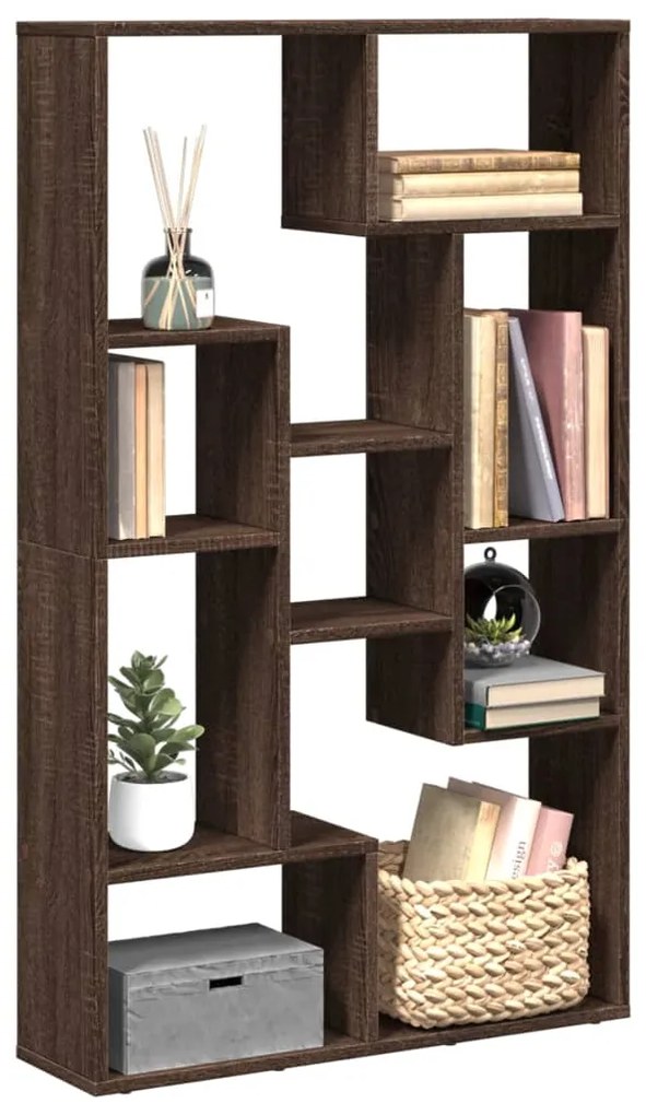 858162 vidaXL Библиотека, кафяв дъб, 72x20x120 см, инженерно дърво