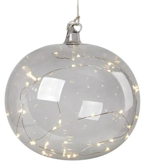 Сива висяща коледна светлинна украса ø 18 cm Lina – Markslöjd