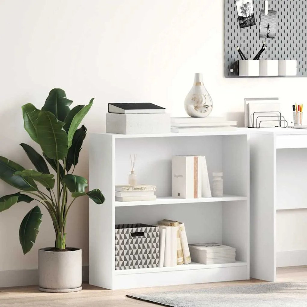 800891 vidaXL Шкаф за книги бял 80x24x75 cm Инженерна дървесина