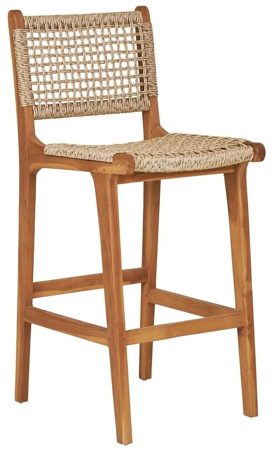 Бар стол от масивно тиково дърво в естествен цвят (височина на седалката 60 cm) Derby – House Nordic