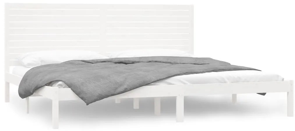 3104629 vidaXL Рамка за легло, бяла, дърво масив, 200x200 см