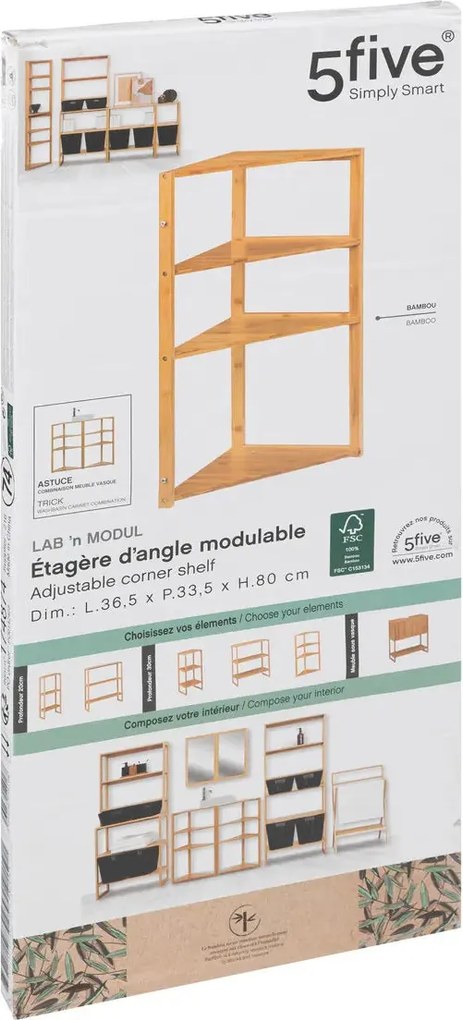 Ъглова етажерка 5five Lab n'Modul, 3 нива