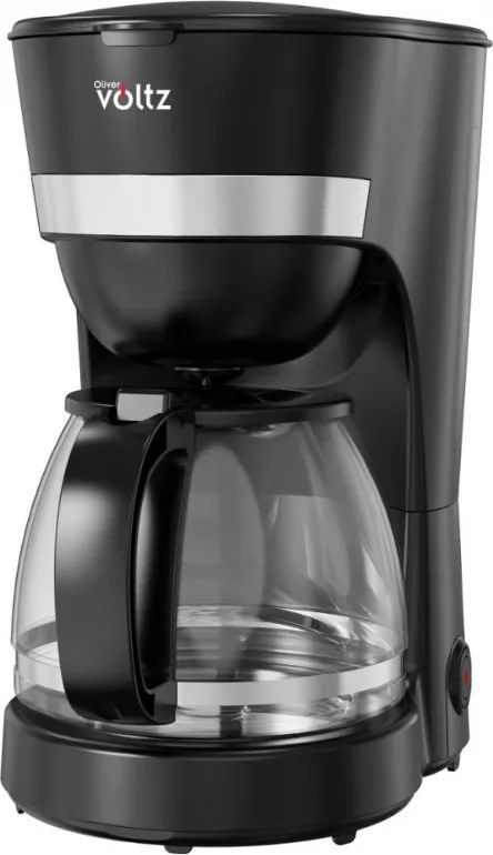 Кафемашина Oliver Voltz OV51170WN, 600W, 1.25 л, Противокапкова система, Прозрачен резервоар за вода, Черен