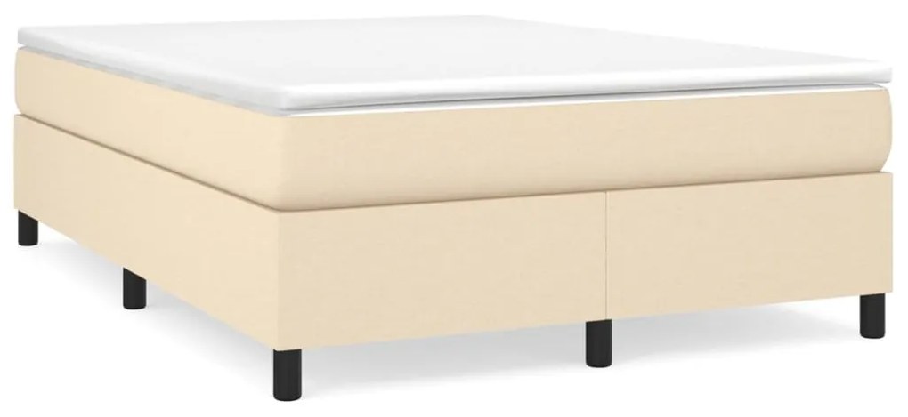 3120859 vidaXL Рамка за легло с пружини, кремава, 140x190 см, плат