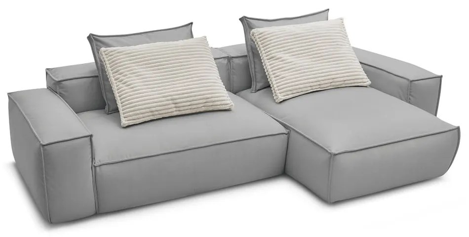 Светлосив ъглов диван от изкуствена кожа (променлив) Boheme – Bobochic Paris