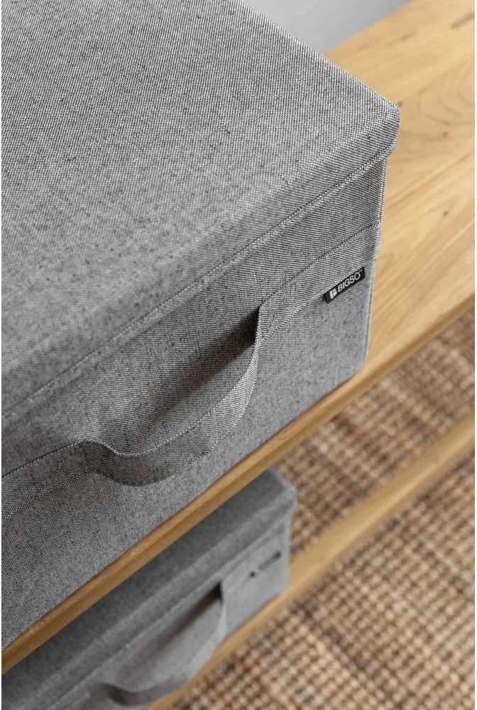 Сива текстилна кутия за съхранение с капак 31x41x22 cm Soft Storage Medium – Bigso