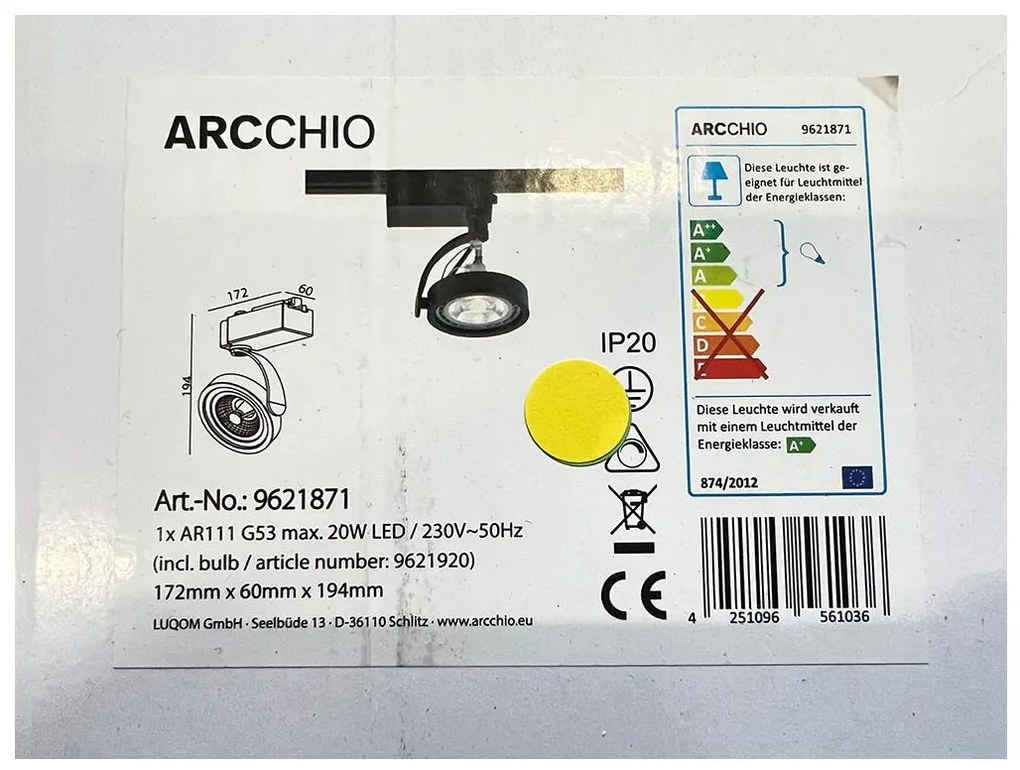 Arcchio - LED Спот за релсова система RICK AR111 1xG53/13W/230V