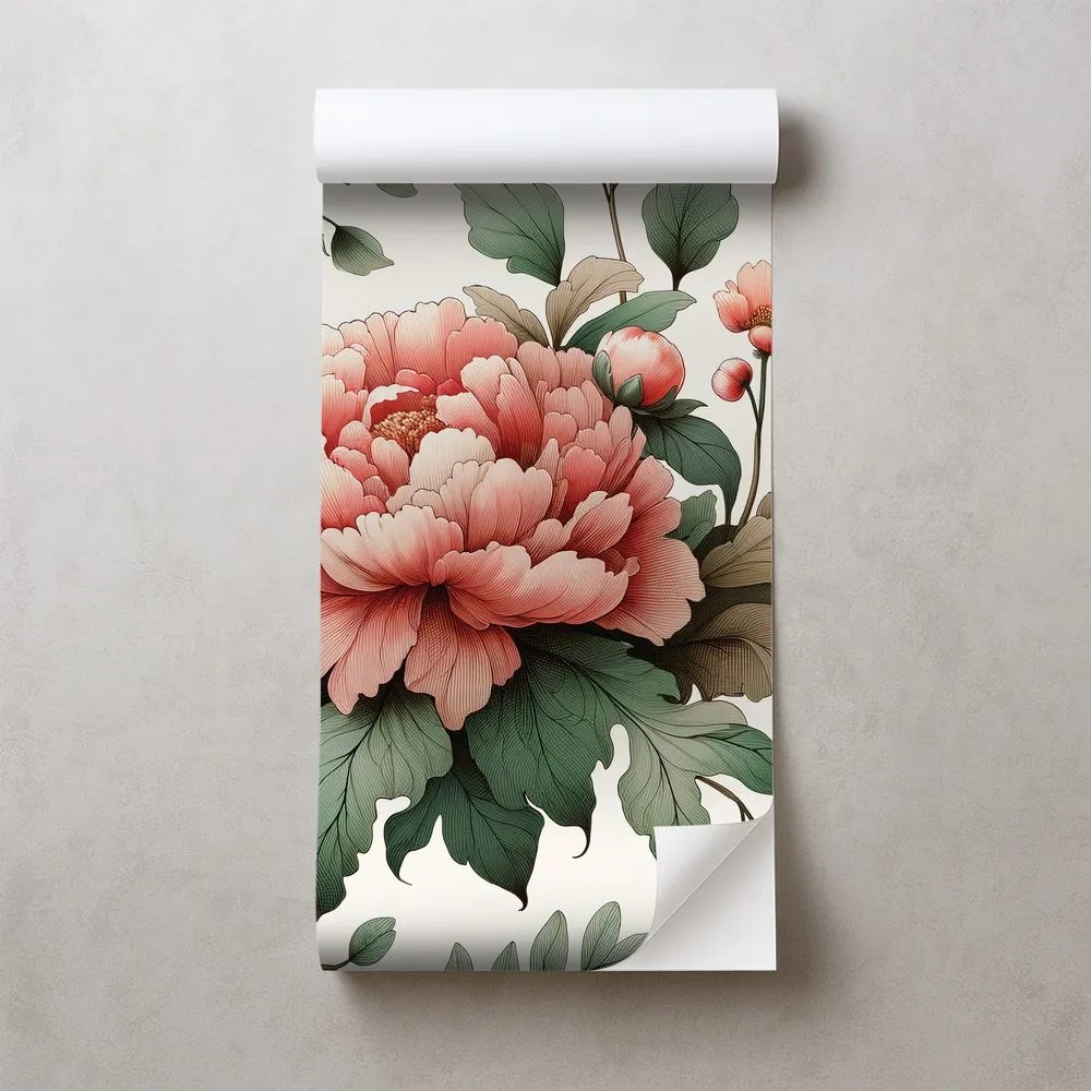 Самозалепващ тапет – Романтични розови божури