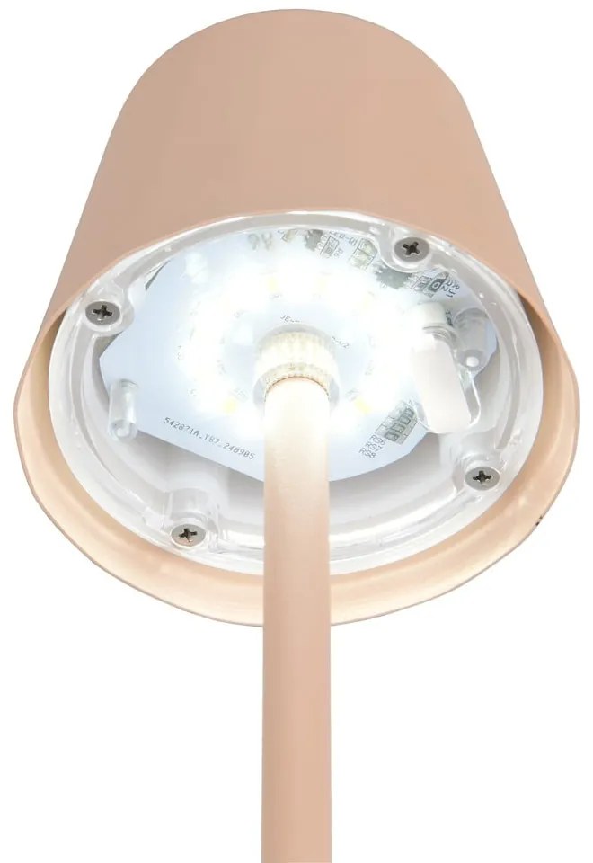 Кремава LED настолна лампа с метален абажур (височина 21 cm) Diaz – Trio