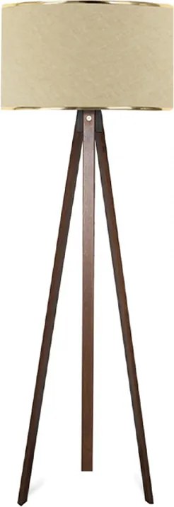 Rosling Mdf/текстил/Pvc подова лампа в орех/бежов цвят 38x21x140см.