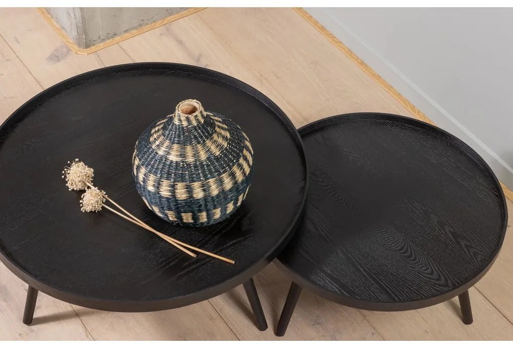 Черна масичка за кафе, Ø 60 cm WOOOD Mesa