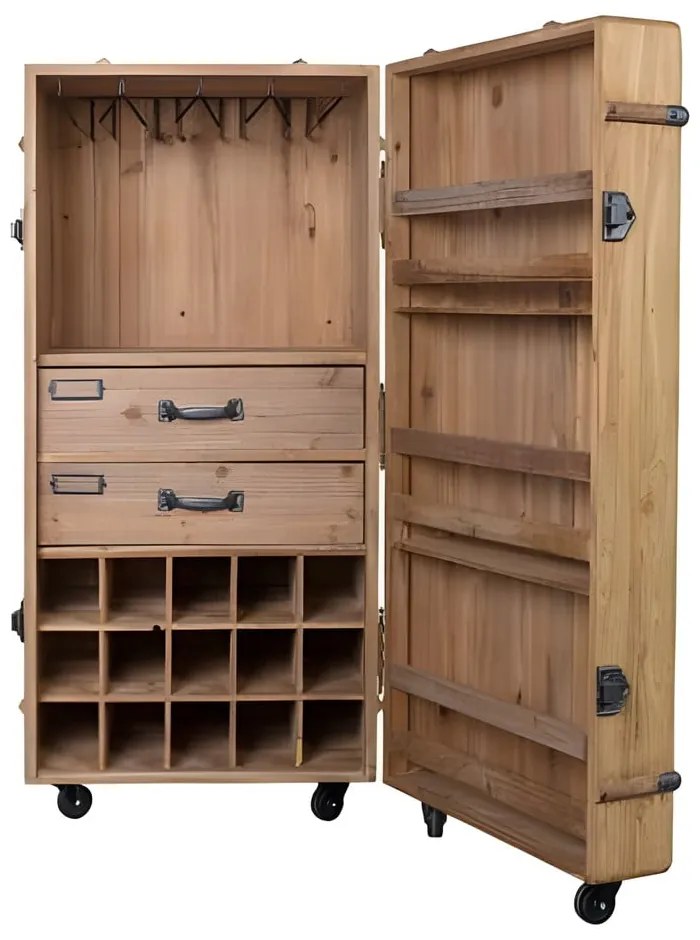 Стойка за вино от елхово дърво за 30 бутилки, 50x109 cm Lico - Dutchbone