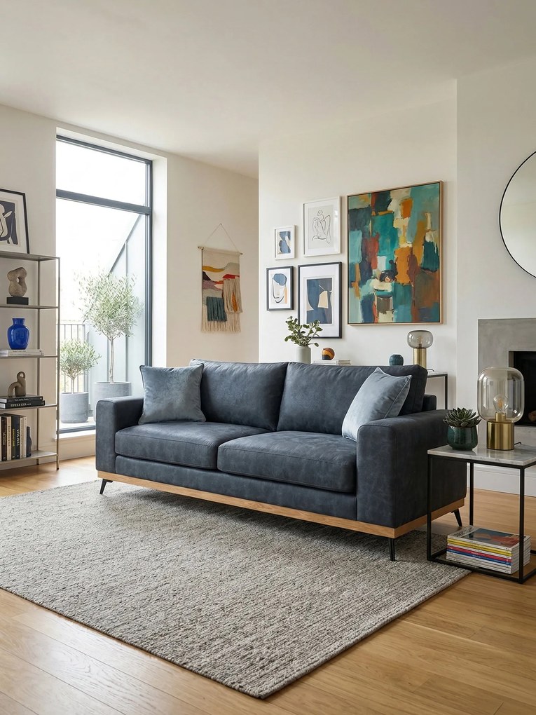 Триместен диван Dysine-Морско синьо тъмно