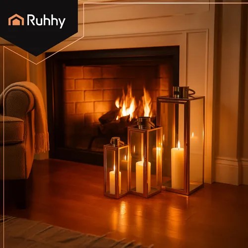 Златни декоративни фенери Ruhhy 26476 комплект 3 броя