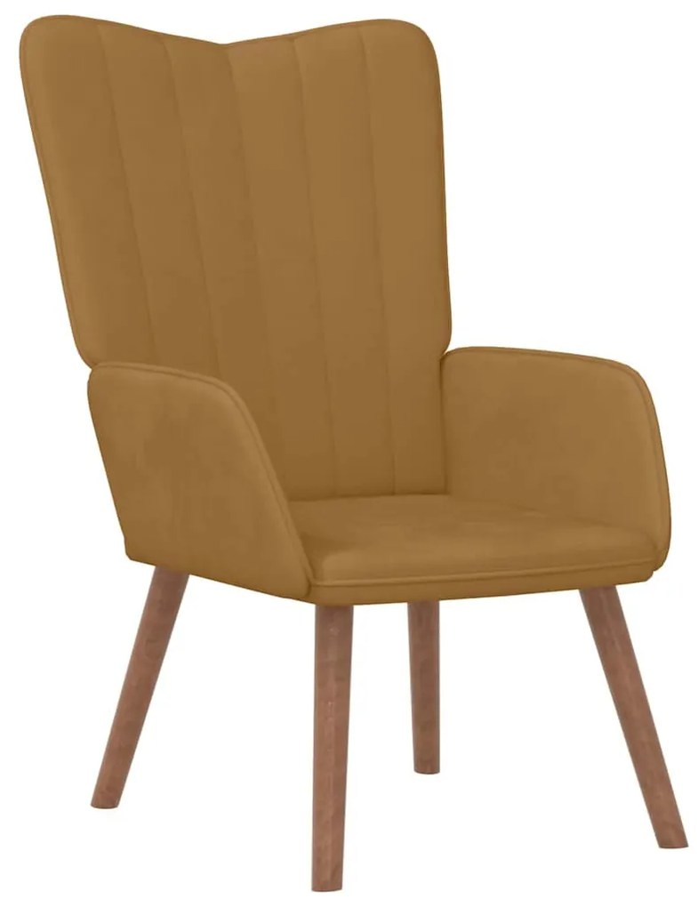 327663 vidaXL Релаксиращ стол, кафяв, кадифе