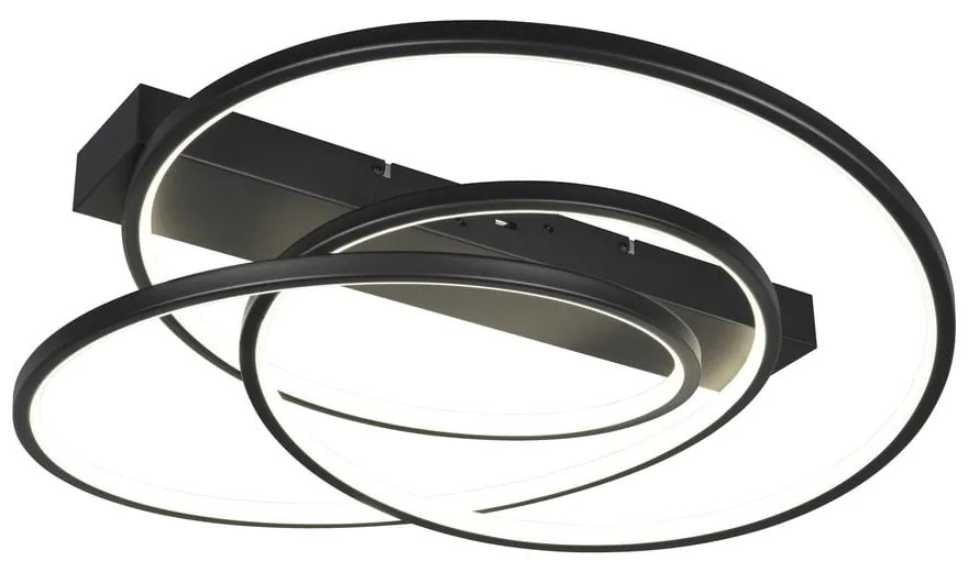 Черно LED затъмняващо се осветително тяло за таван 49x64 cm Darvin – Trio