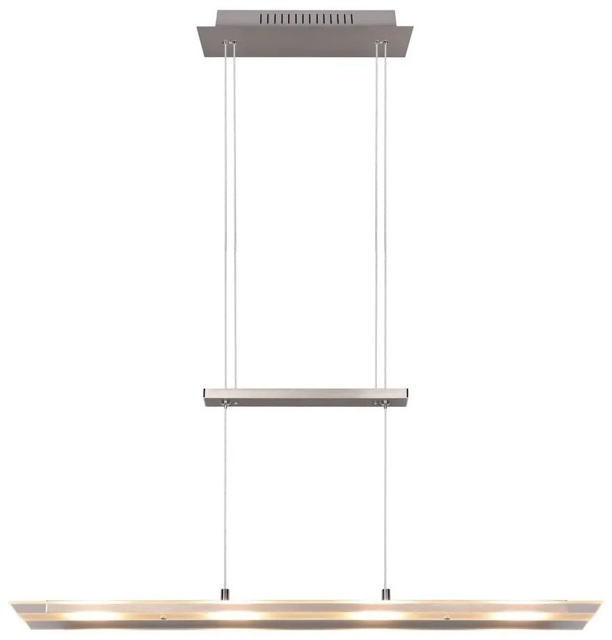 Сиво LED висящо осветително тяло със стъклен абажур Milos - Trio