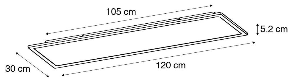 Модерна таванна лампа черна 120 см с LED димиращо до топло - Liv
