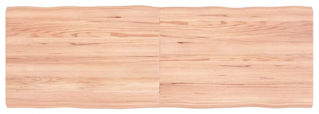 363956 vidaXL Плот за маса светлокафяв 120x40x(2-4) см обработен масивен дъб