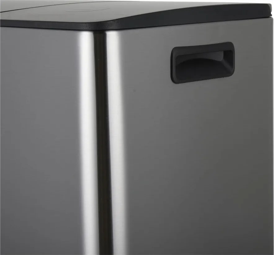 Стоманено кошче за боклук 2x20 l за рециклиране с педал в матово сребрист цвят Aliya – Spirella