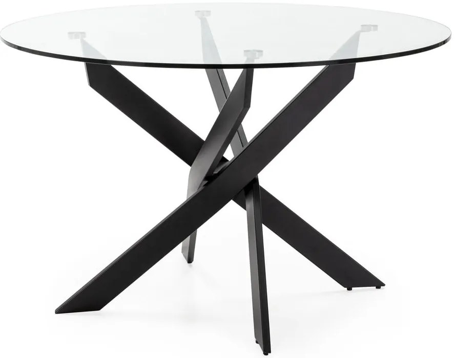 Кръгла маса за хранене със стъклен плот 120x120 cm Ruth - Marckeric