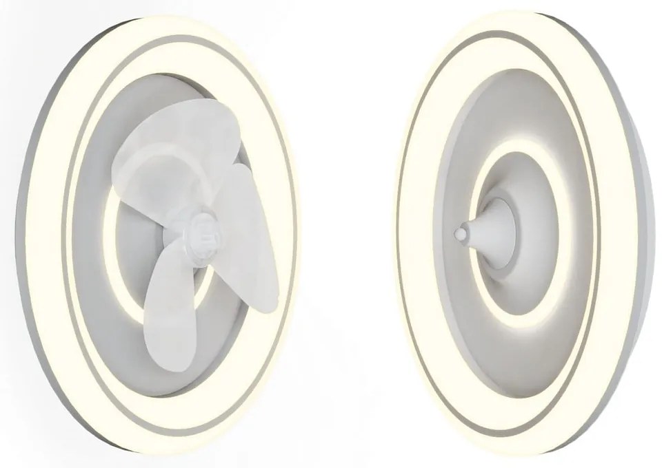 Бяло LED осветително тяло за таван с дистанционно управление и вентилатор Alan – SULION