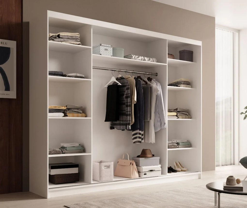 Гардероб Galadriel 250 с плъзгащи врати-Бял