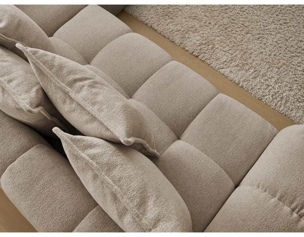 Кафяво-сив шенилов сгъваем/с място за съхранение ъглов диван (десен ъгъл/L форма) Everest – Bobochic Paris