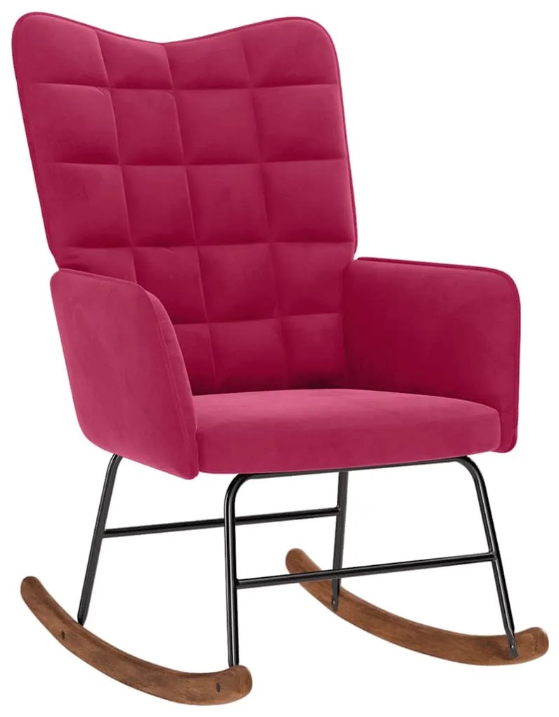 4016837 vidaXL Люлеещ стол, виненочервен, кадифе