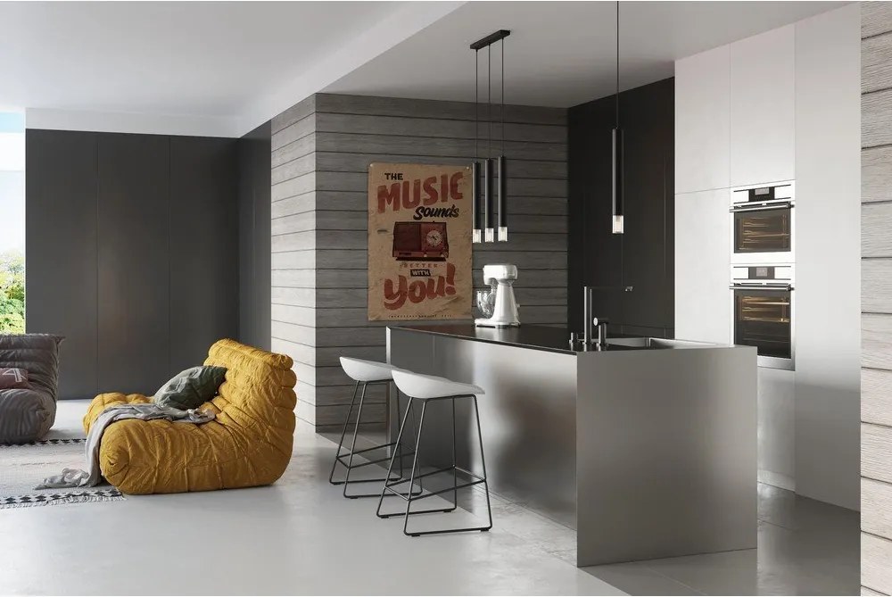 Черно метално висящо осветително тяло ø 8 cm Vittoria – Sollux