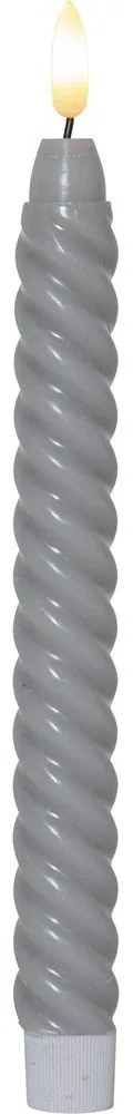 Комплект от 2 LED свещи от сив восък, височина 25 см Flamme Swirl Antique - Star Trading