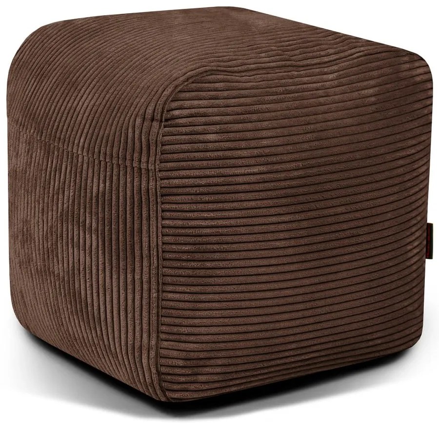 Тъмнокафяв пуф от рипсено кадифе Plus 50 Lounge – SLOWDOWN