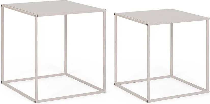 Бежови метални масички за кафе в комплект 2 бр. 38x38 cm Alrik – Yes Everyday