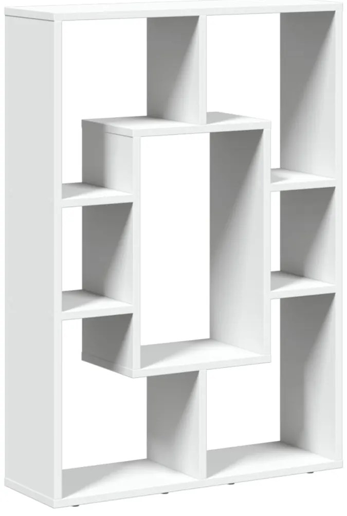 858138 vidaXL Библиотека, бяла, 63x20x90 см, инженерно дърво