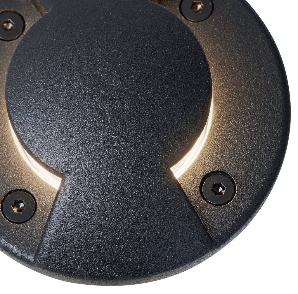 Модерно подово петно черно GU10 50mm 2-светлинен ефект IP65 - Cellar