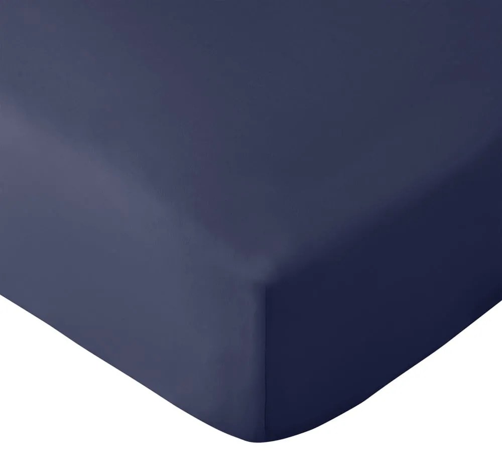 Тъмносин еластичен чаршаф от микрофибър 185x200 cm So Soft Easy Iron – Catherine Lansfield