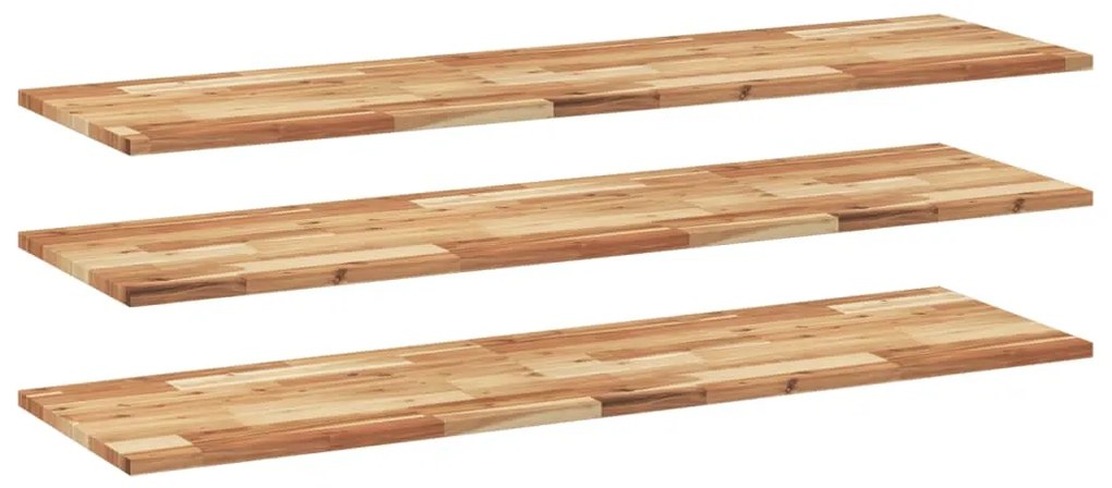 3279573 vidaXL Плаващ рафт, 3 бр, 160x40x2 см, маслен финиш, акация масив