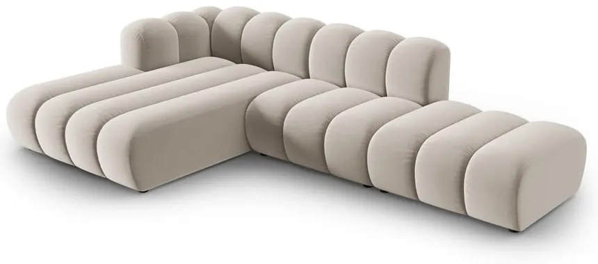 Бежов ъглов диван (ляв ъгъл) Lupine – Micadoni Home