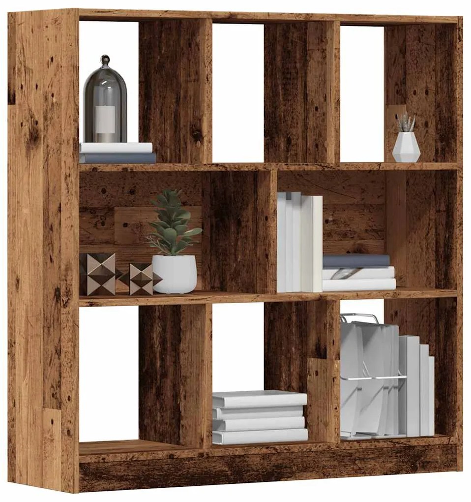 855788 vidaXL Шкаф за книги от старо дърво 97,5x29,5x100 см ПДЧ