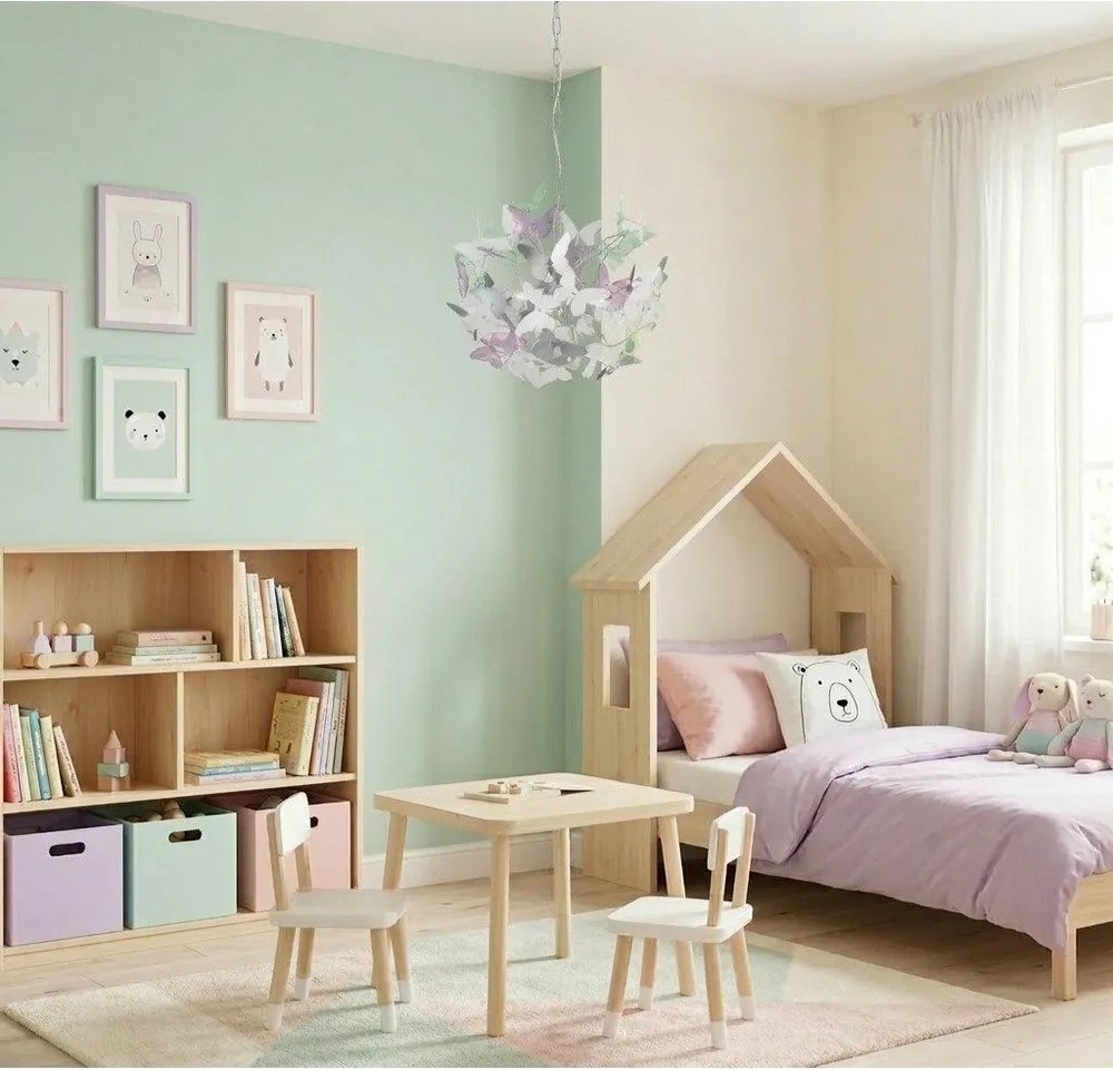 Детски полилей с пластмасов абажур ø 50 cm Butterfly – Reality