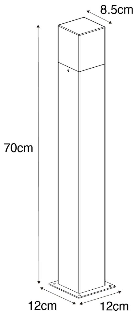 Интелигентна стоеща лампа за външен монтаж антрацит 70 см с Wi-Fi P45 - Denmark