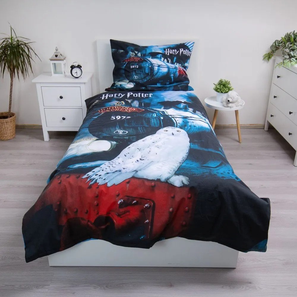 Единично памучно детско спално бельо 140x200 cm Harry Potter "Hogwarts Express" – Jerry Fabrics