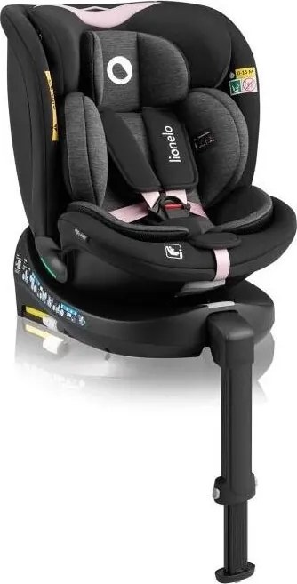 Lionelo - Автокресло с въртяща се основа NAVY i-Size 40-150 см черно/розово