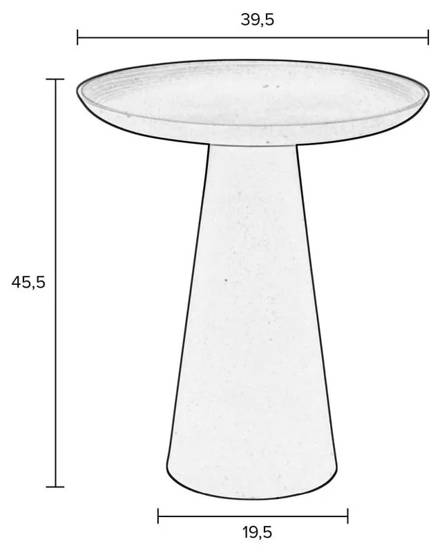 Бежова алуминиева странична масичка , ø 39,5 cm Ringar - White Label