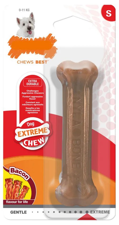 Кучешка гризалка Nylabone Dura Chew, Bacon, Размер S