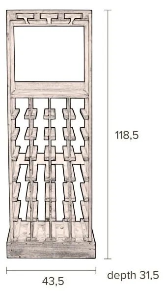 Кафяв шкаф за вино от масивна ела брой бутилки 28, 43,5x118,5 cm Claude – Dutchbone